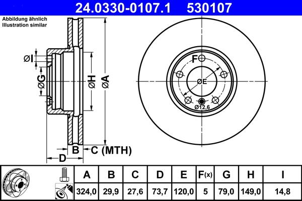 ATE 24.0330-0107.1 - Тормозной диск parts5.com