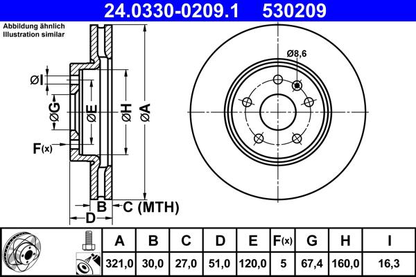 ATE 24.0330-0209.1 - Тормозной диск parts5.com