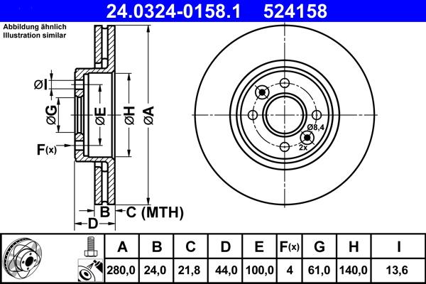 ATE 24.0324-0158.1 - Тормозной диск parts5.com