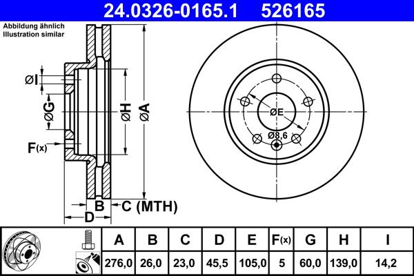 ATE 24.0326-0165.1 - Тормозной диск parts5.com