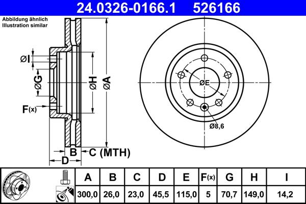 ATE 24.0326-0166.1 - Тормозной диск parts5.com