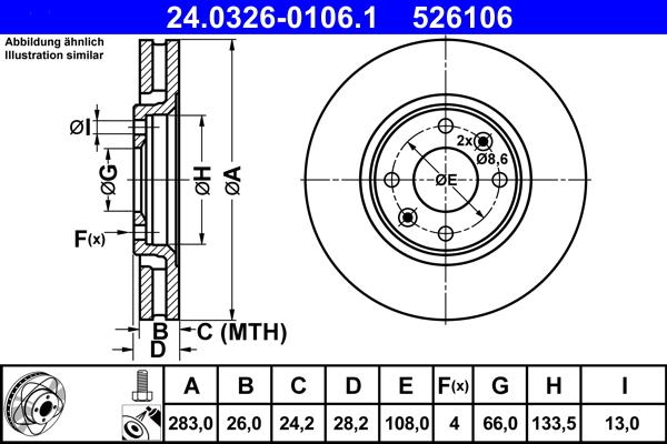 ATE 24.0326-0106.1 - Тормозной диск parts5.com