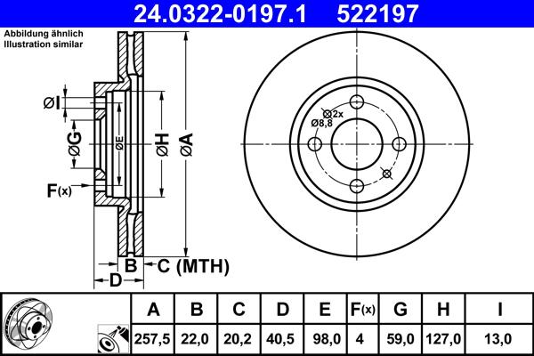 ATE 24.0322-0197.1 - Тормозной диск parts5.com