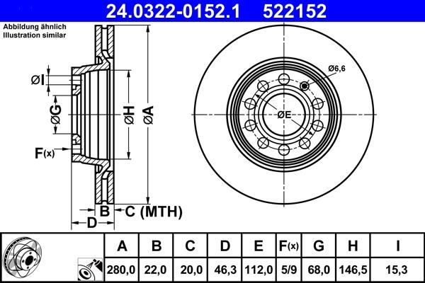 ATE 24.0322-0152.1 - Тормозной диск parts5.com