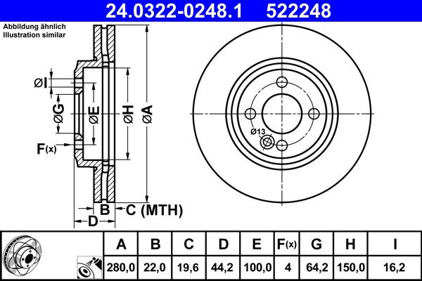 ATE 24.0322-0248.1 - Тормозной диск parts5.com