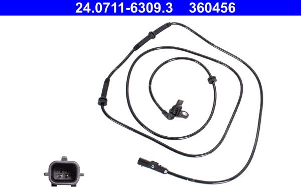 ATE 24.0711-6309.3 - Датчик ABS, частота вращения колеса parts5.com