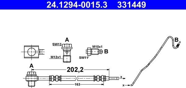 ATE 24.1294-0015.3 - Тормозной шланг parts5.com