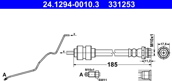 ATE 24.1294-0010.3 - Тормозной шланг parts5.com