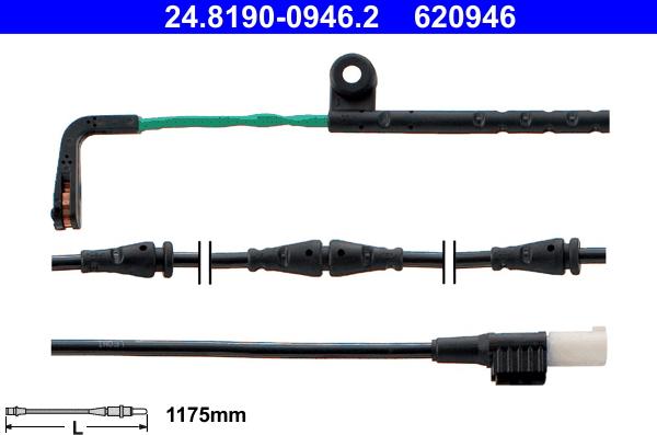 ATE 24.8190-0946.2 - Сигнализатор, износ тормозных колодок parts5.com