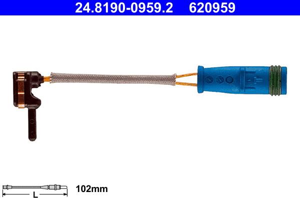 ATE 24.8190-0959.2 - Сигнализатор, износ тормозных колодок parts5.com