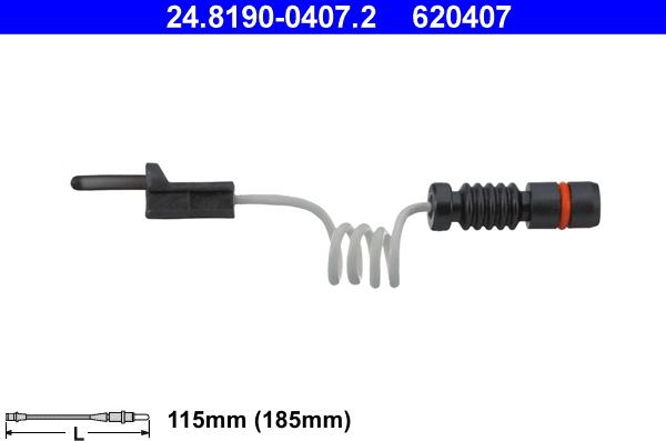 ATE 24.8190-0407.2 - Сигнализатор, износ тормозных колодок parts5.com