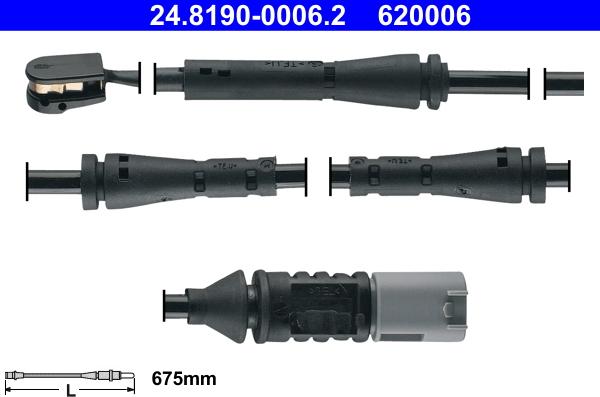 ATE 24.8190-0006.2 - Сигнализатор, износ тормозных колодок parts5.com