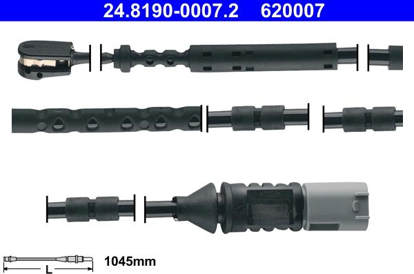 ATE 24.8190-0007.2 - Сигнализатор, износ тормозных колодок parts5.com