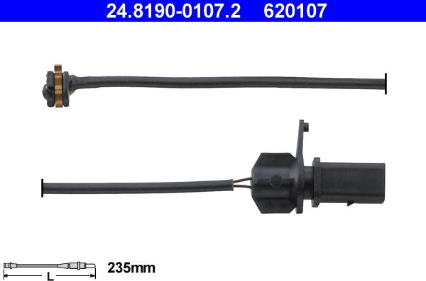 ATE 24.8190-0107.2 - Сигнализатор, износ тормозных колодок parts5.com