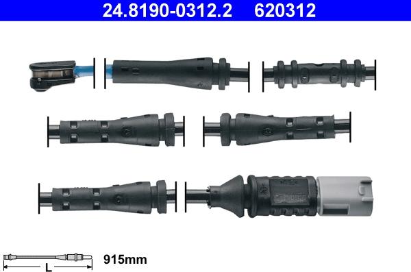 ATE 24.8190-0312.2 - Сигнализатор, износ тормозных колодок parts5.com