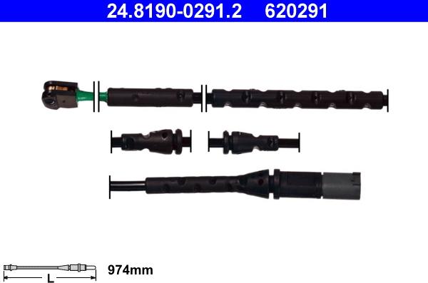 ATE 24.8190-0291.2 - Сигнализатор, износ тормозных колодок parts5.com