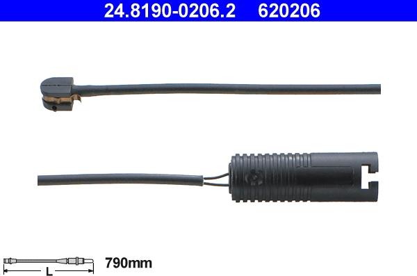 ATE 24.8190-0206.2 - Сигнализатор, износ тормозных колодок parts5.com