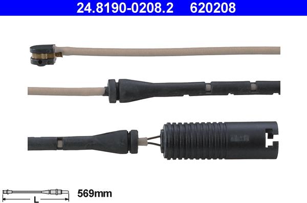 ATE 24.8190-0208.2 - Сигнализатор, износ тормозных колодок parts5.com