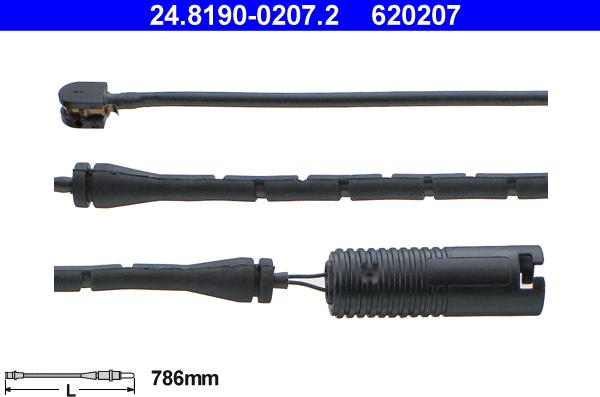 ATE 24.8190-0207.2 - Сигнализатор, износ тормозных колодок parts5.com