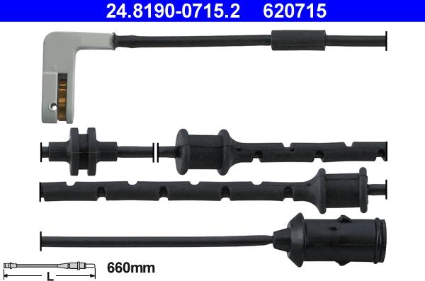 ATE 24.8190-0715.2 - Сигнализатор, износ тормозных колодок parts5.com