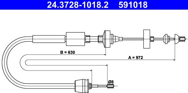 ATE 24.3728-1018.2 - Трос, управление сцеплением parts5.com