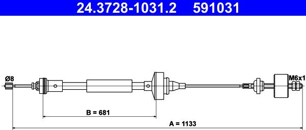 ATE 24.3728-1031.2 - Трос, управление сцеплением parts5.com