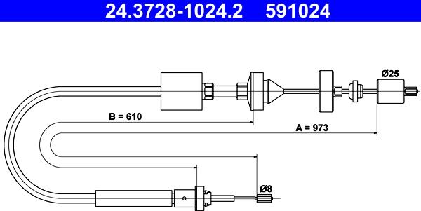 ATE 24.3728-1024.2 - Трос, управление сцеплением parts5.com