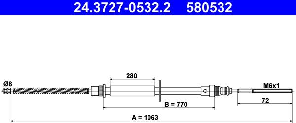 ATE 24.3727-0532.2 - Тросик, cтояночный тормоз parts5.com