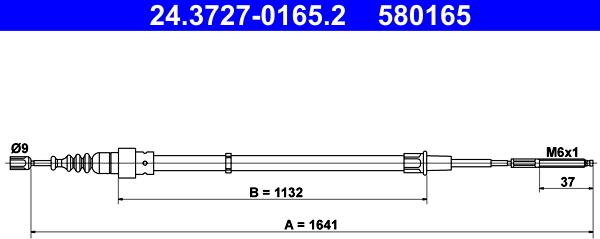 ATE 24.3727-0165.2 - Тросик, cтояночный тормоз parts5.com