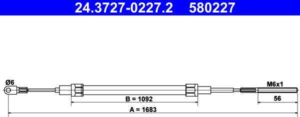 ATE 24.3727-0227.2 - Тросик, cтояночный тормоз parts5.com