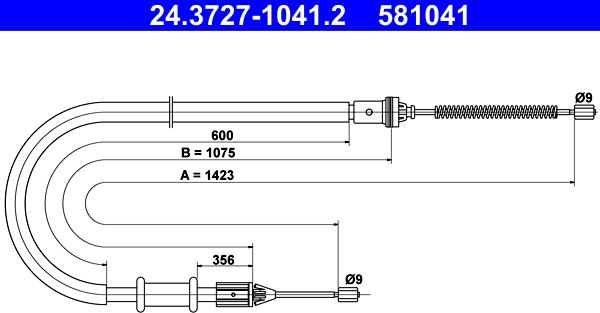 ATE 24.3727-1041.2 - Тросик, cтояночный тормоз parts5.com