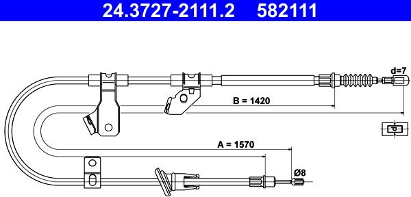 ATE 24.3727-2111.2 - Cable de accionamiento, freno de estacionamiento parts5.com