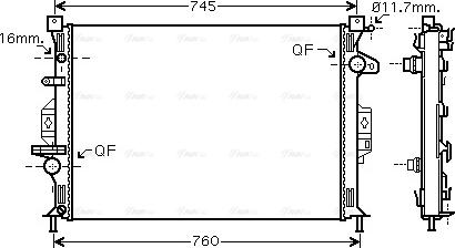 Ava Quality Cooling FDA2425 - Радиатор, охлаждение двигателя parts5.com