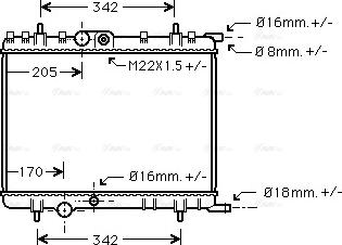 Ava Quality Cooling PE 2300 - Радиатор, охлаждение двигателя parts5.com