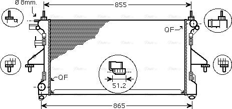 Ava Quality Cooling PEA2309 - Радиатор, охлаждение двигателя parts5.com