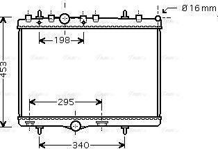 Ava Quality Cooling PEA2255 - Радиатор, охлаждение двигателя parts5.com