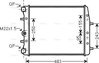 Ava Quality Cooling SAA2005 - Радиатор, охлаждение двигателя parts5.com