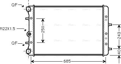 Ava Quality Cooling SAA2006 - Радиатор, охлаждение двигателя parts5.com