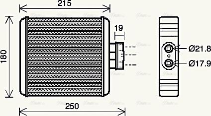 Ava Quality Cooling VN6196 - Теплообменник, отопление салона parts5.com