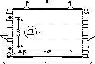 Ava Quality Cooling VO 2064 - Радиатор, охлаждение двигателя parts5.com