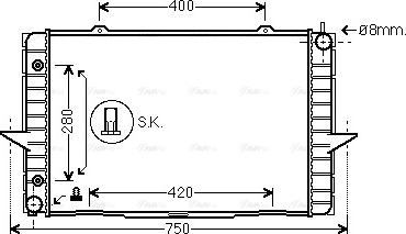 Ava Quality Cooling VO 2118 - Радиатор, охлаждение двигателя parts5.com