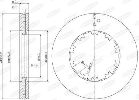 Beral BCR225A - Тормозной диск parts5.com