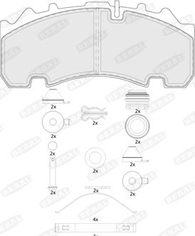 Beral BCV29263TK - Тормозные колодки, дисковые, комплект parts5.com