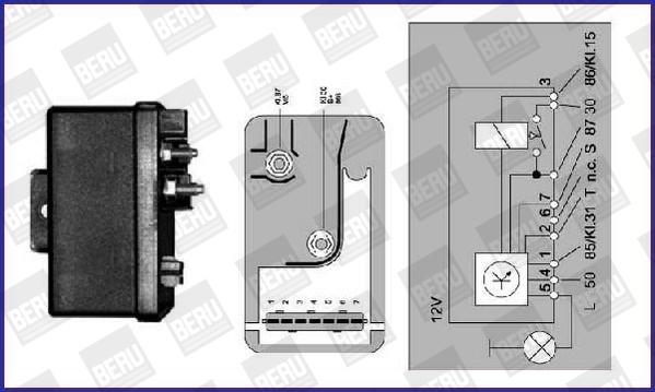 BorgWarner (BERU) GR054 - Реле, система накаливания parts5.com