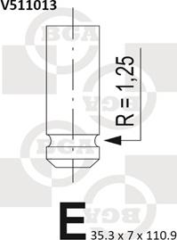 BGA V511013 - Впускной клапан parts5.com