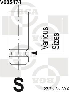 BGA V035474 - Впускной клапан parts5.com