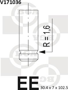 BGA V171036 - Впускной клапан parts5.com