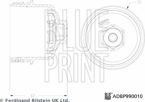 Blue Print ADBP990010 - Крышка, корпус масляного фильтра parts5.com