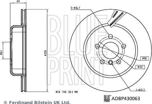 Blue Print ADBP430063 - Тормозной диск parts5.com