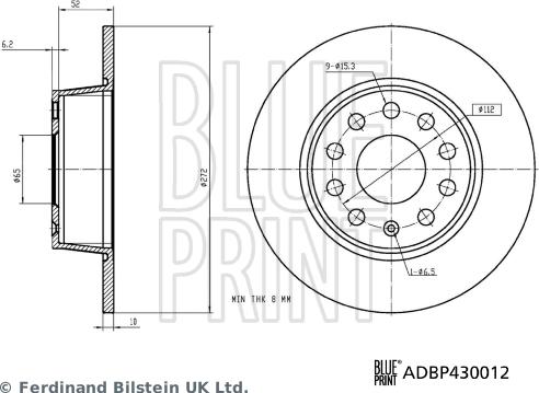 Blue Print ADBP430012 - Тормозной диск parts5.com